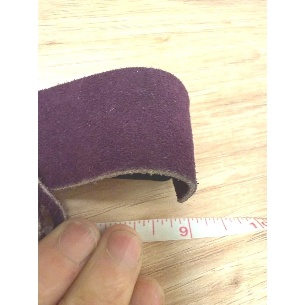 Purple Suede Leather Beaded Hippie Headband Boho Lace Up Wide Band